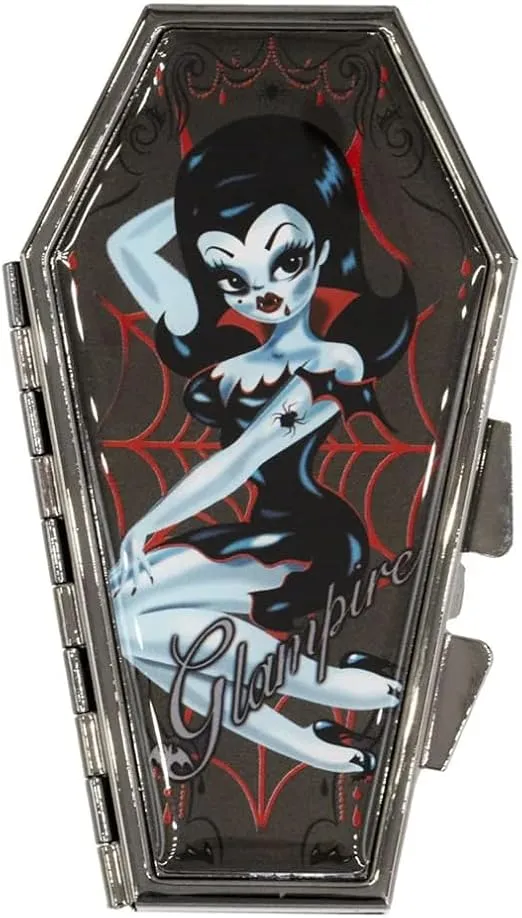 kreepsville 666 Pin-Up Glampire Coffin Compact Mirror Gothic Makeup Horror
