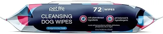 Pet Life Unlimited Pet Wipes for Dogs, Dog Cleaning Wipes - Plant-Based Dog Wipes with Moisturizing Aloe Leaf & Calendula - Made in The USA - Fragrance Free Dog Grooming Wipes - 72ct (Pack of 1)