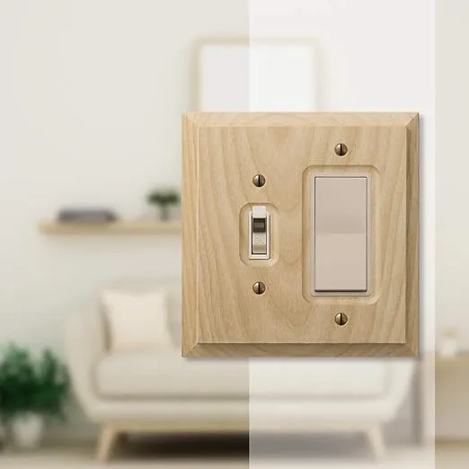 Amerelle Baker Single Toggle/Single Rocker Unfinished Wood Wallplate