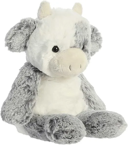 Aurora® Snuggly Sweet & Softer™ Cow Stuffed Animal - Comforting Companion - Imaginative Play - White 9 Inches