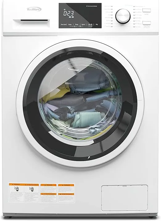 KoolMore 2-in-1 Front Load Washer and Dryer Combo, 2.7 Cu. Ft., for Apartment, Dorm, RV, 16 Wash and 4 Dry Cycles, Compact Space Saver [White] [120V] (FLC-3CWH)
