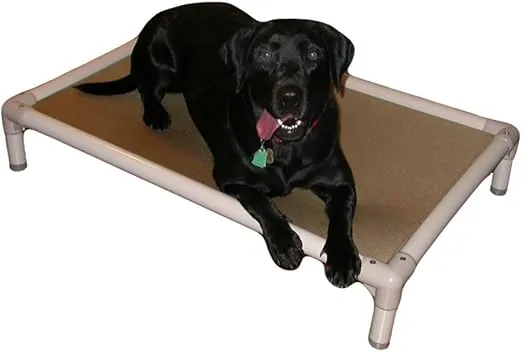 Kuranda Chewproof Bed - Almond PVC - 35" x 23" - Cordura Nylon - Gold