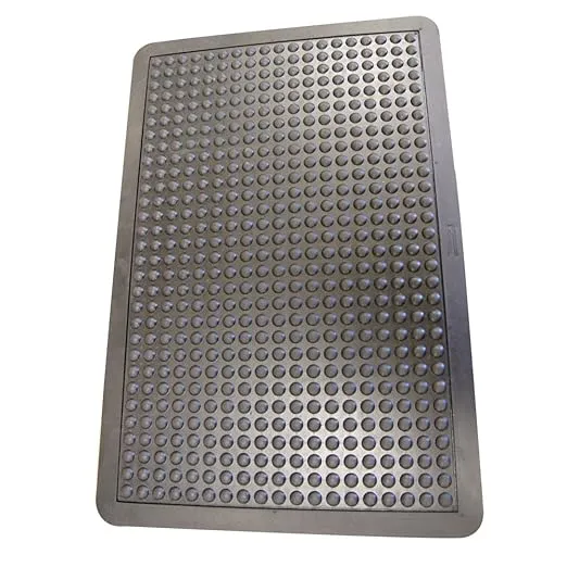 Rubber-Cal 03_184_ZWBK Bubble Top Anti-Fatigue Rubber Floor Mat, 5/8" x 2' x 3', Black Borders
