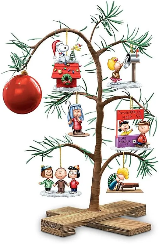 The Bradford Exchange Tabletop Tree: Peanuts Classic Holiday Memories Tabletop Tree
