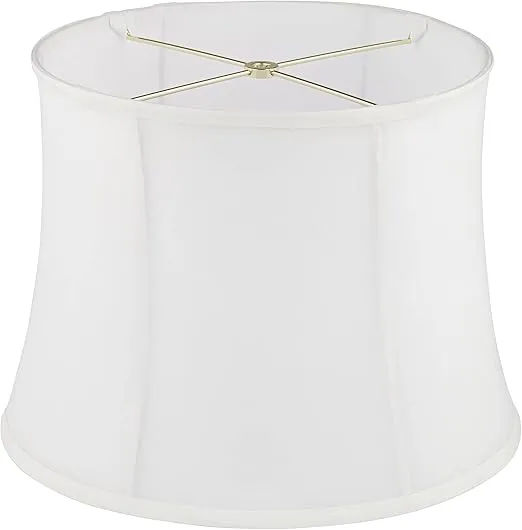 Set of 2 Softback Drum Lamp Shades White Cream Medium 11.5" Top x 13.5" Bottom x 10" High Spider with Replacement Harp and Finial Fitting - Springcrest