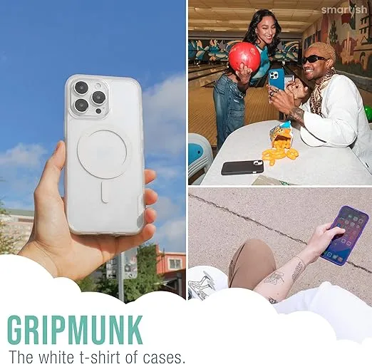 Smartish® iPhone 15 Pro Magnetic Case - Gripmunk Compatible with MagSafe [Lightweight + Protective] Slim/Thin Grip Cover with Microfiber Lining for Apple iPhone 15 Pro - So Jaded