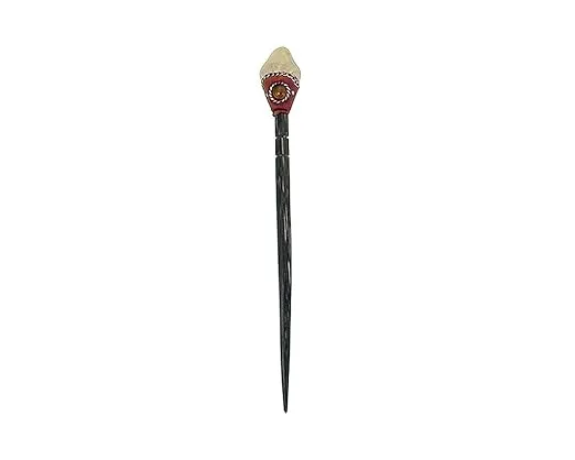 Natural Tumbled Healing Gemstone Crystal Chonta Wooden Hair Stick Long Pin for Buns Womens Fashion Handmade Gifts Boho Reiki Accessories (Yellow Citrine)