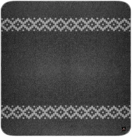 Thick Alpaca Wool Blanket Heavyweight Camping Outdoors Indoors Soft Peru Queen Size Ethnic Design (Dark Gray - Soft Gray, Queen Size)