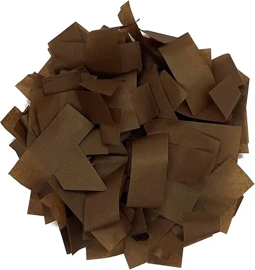 Biodegradable Tissue Confetti Rectangles, Brown Color – Ultimate Confetti Fluttering Tissue Paper for Confetti Cannon and Launcher Use, Table Decorations, and More (20 Handfuls per Bag, 1 lb)