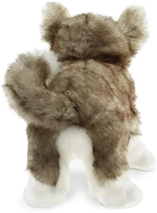 Folkmanis Wolf Pup Hand Puppet, Gray, White, Black, 1 EA