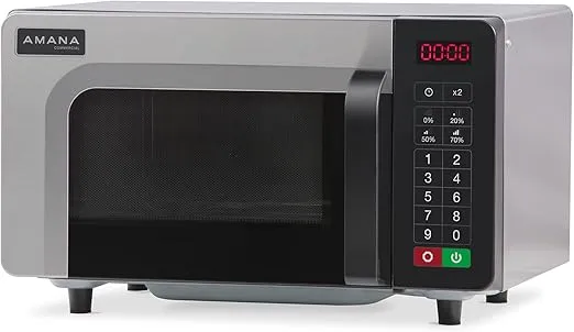 AMANA RMS10TSA, Commercial Microwave, 0.8 Cu. Ft, 1000 Watt, Touch Controls, Stainless Steel