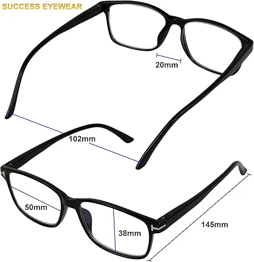 Success Eyewear Computer Glasses 2 Pk Anti Glare Reflection Classic Reading Glasses for Men and Women