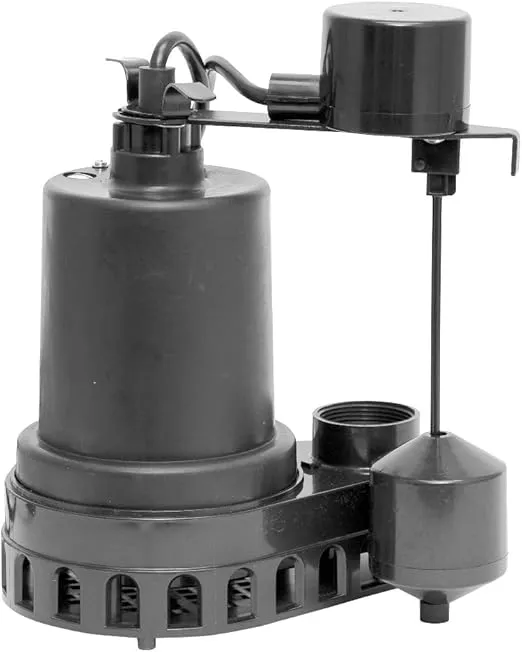 Superior Pump 92572 1/2 HP Thermoplastic Submersible Sump Pump with Vertical Float Switch