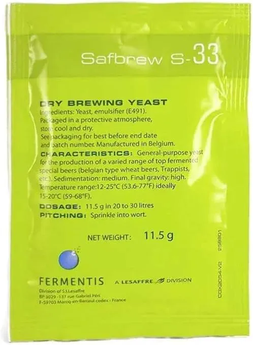 Dry Yeast - Safbrew S-33 (11.5 g)