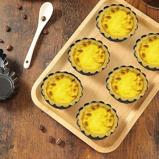 Egg Tart Molds 12PCS Tart Pan, Mini Carbon Steel Non Stick Tart Pans, Tart Molds For Baking (2.6 inch)