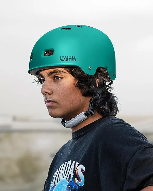 OutdoorMaster Skateboard Cycling Helmet - Two Removable Liners Ventilation Multi-Sport Scooter Roller Skate Inline Skating Rollerblading for Kids, Youth & Adults