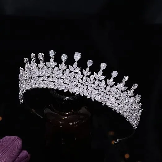 Jorsnovs Fashion CZ Bride Hair Accessories for Wedding Cubic Zirconia Tiaras Quinceanera Crowns Coronas Bridal Headband