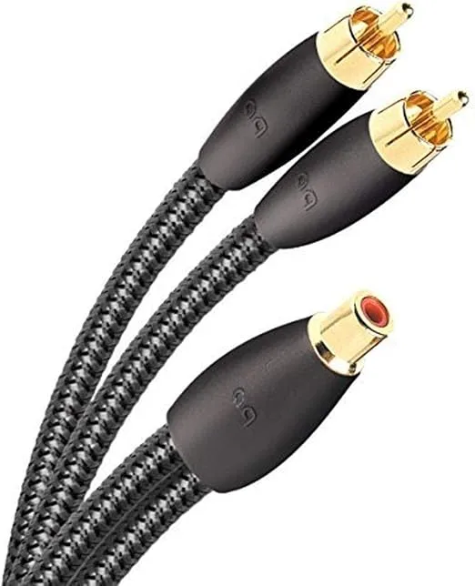 AudioQuest Y splitter - one RCA female to two RCA male 6in (15.24cm) cable