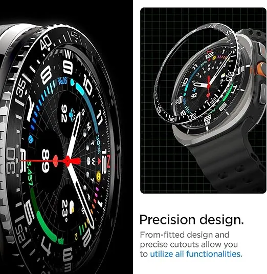 Spigen Bezel Tune Designed For Samsung Galaxy Watch Ultra 47mm Bezel Ring Protector Bezel Ring Adhesive Cover (2024) - Black