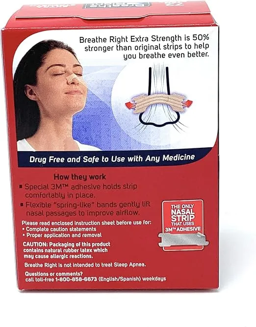 Breathe Right Extra Nasal Strips, 72 Count (Premium Pack)