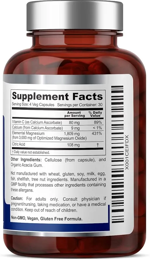 Oxy-Lax 750 mg 120 Vcaps - Natural Magnesium Oxide Oxygen Based Colon Cleanse Gentle Laxative Supports Healthy Digestive Tract Regularity