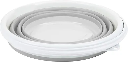 Simplify 10L Collapsible, Cleaning Storage, Space Saving, Portable Bucket, 10 Liter, White