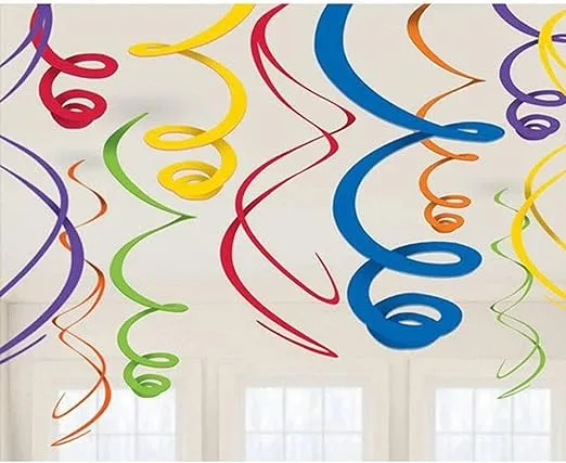Amscan Party Hanging Swirls | Rainbow | Party Decor