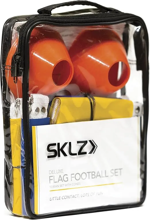 SKLZ 10 Man Flag Football + End Zone Pylons, Complete Indoor & Outdoor Training Set
