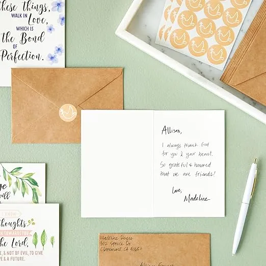 Faithful Finds 120 Pack Christian Greeting Cards Bulk with Envelopes, Religious Encouragement Scripture, 20 Inspirational Bible Verse Designs (4x6 In)