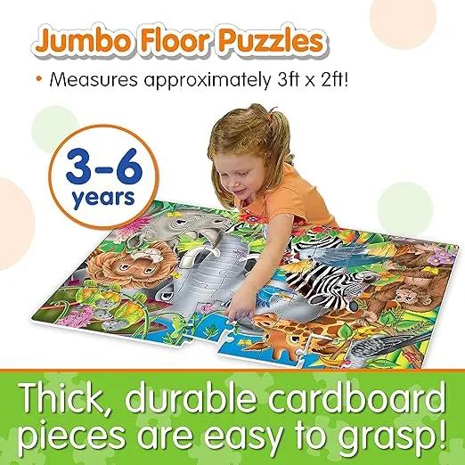 The Learning Journey: Jumbo Floor Puzzles - Animals of The World - Kids Puzzles, Kids Floor Puzzles For Kids Ages 4-8, Animal Puzzle, Award Winning Educational Toys