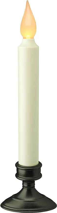 FPC1205A Battery Operated 9 inch Flameless Window Candle with Amber Flicker Flame and Dusk To Dawn Sensor Timer, Aged Bronze Base