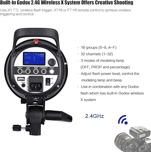 Godox 2 x SK400II 800Ws Strobe Flash Light Monolight Kit for Studio Photography, Includes Light Stand, Softbox, Reflector, Barnd Door Kit, Umbrella, Carrying Case