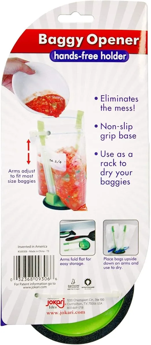 Baggy Rack - (6 Pack) Sandwich Bag Racks, Clip Food Storage Bags Onto Holder, Best Opener for Freezer & Storage Baggie - Ideal Plastic Kitchen, No Hassle Cooking Gadget Solutions For a Clean Pour
