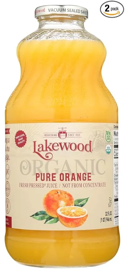 Lakewood Organic Fresh Pressed Pure Orange Juice -- 32 fl oz - 2 pc