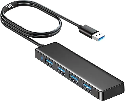 USB Hub, VIENON 4-Port USB 3.0 Hub USB Splitter USB Expander for Laptop, Xbox, Flash Drive, HDD, Console, Printer, Camera,Keyborad, Mouse-3.3ft