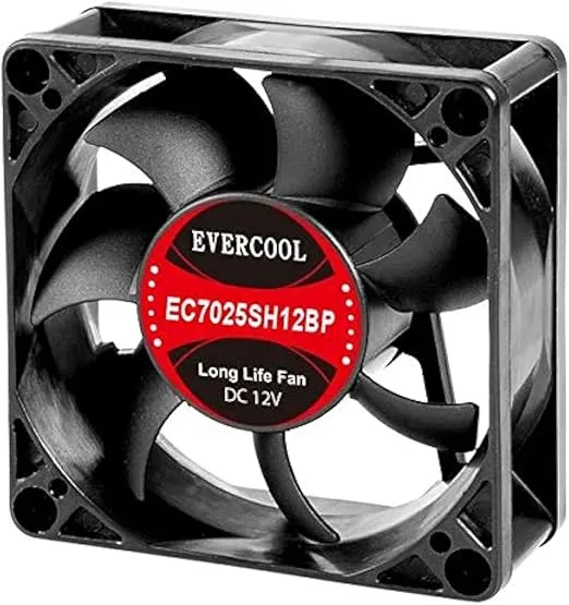 Evercool 70x70x25mm High Speed PWM Fan EC7025SH12BP