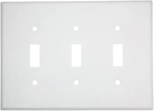 Leviton 80511-W 3-Gang Toggle Device Switch Wallplate, Midway Size, White