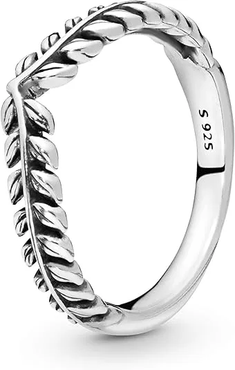 PANDORA Wheat Grains Wishbone Ring - Symbol of Prosperity and Productivity - Sterling Silver Ring for Women - Layering or Stackable Ring, With Gift Box