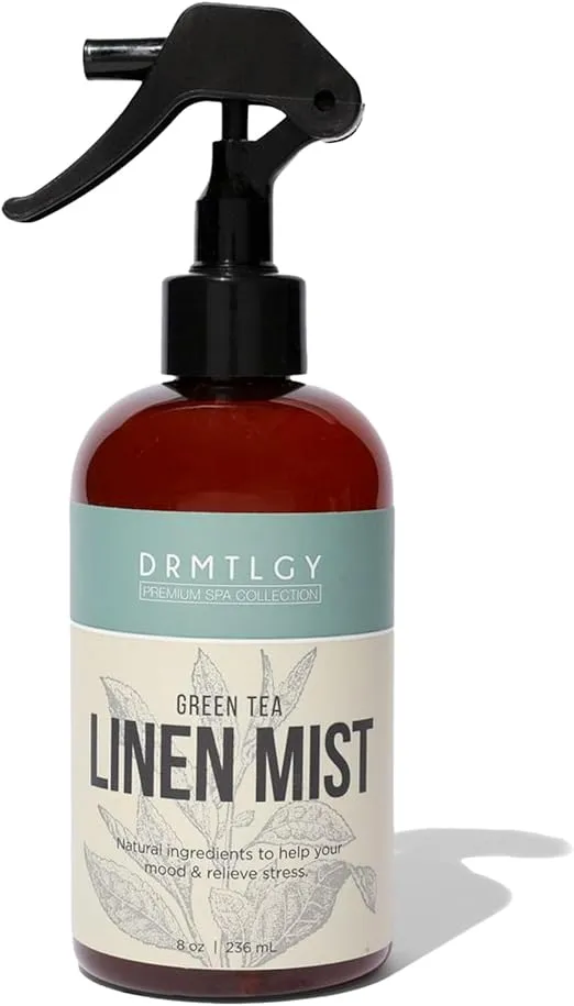 DRMTLGY Natural Green Tea Linen and Room Spray. Pure Essential Oils for a Pillow Spray, Linen Mist, and Fabric Spray. Aromatherapy Spray for Relaxation and Sleep.