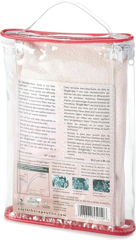 Earth Therapeutics Ultra-Absorbent Quick-Dry Hair & Body Towel (Pink)