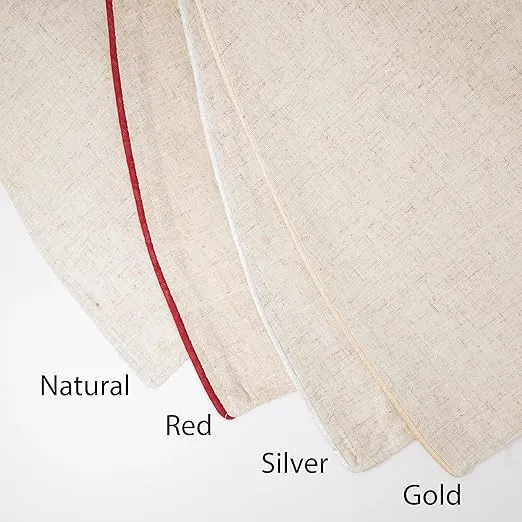 Saro Lifestyle Toscana Tree Skirt with Piping, 56", Natural