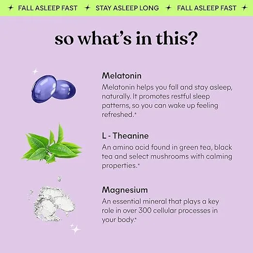 Lemme Sleep Gummies with 5mg Melatonin, Elderberry, Magnesium, L-Theanine, Chamomile and Lavender, Drug-Free Nighttime Sleep Aid, Vegan, Gluten Free, Gelatin Free, Non GMO, Berry Flavored (60 Count)