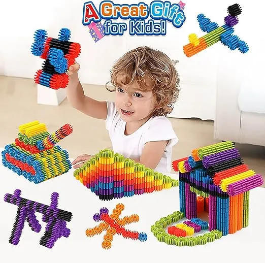 Gears Interlocking Learning Set, STEM Construction Toy Set - Building Kids Toys 180 Pcs - 10 Colors