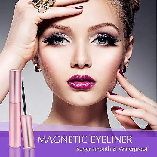 Arishine Magnetic Eyeliner and Lashes Kit, Magnetic Eyeliner for Magnetic Lashes Set, With Reusable Lashes [5 Pairs]