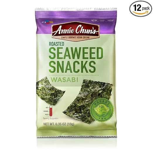 Annie Chun's Roasted Seaweed Snacks, Wasabi, 0.35-ounce (Pack of 12)