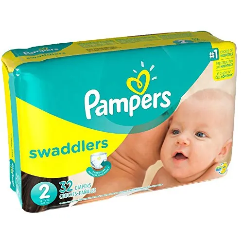Pampers Swaddlers Diapers, Size 2, 32 Count