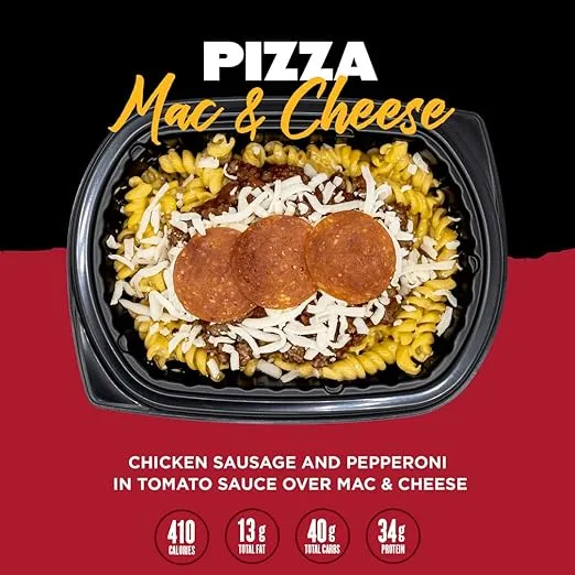 Clean Eatz Mac & Cheese Meal Plan Kit, Prepared Frozen Meals, Portion & Calorie-Controlled Entree Pack, Low Calorie, Nutrients Dense, Pack of 6 Prepared Meals, Single Serving, Lunch, Dinner