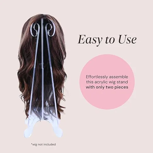 Milano Collection 18" Deluxe Clear Collapsible Acrylic Wig Stand For Display and Travel