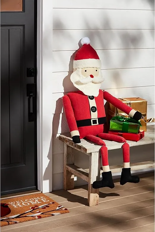 Mud Pie Stuffed Santa Table SITTERS, RED