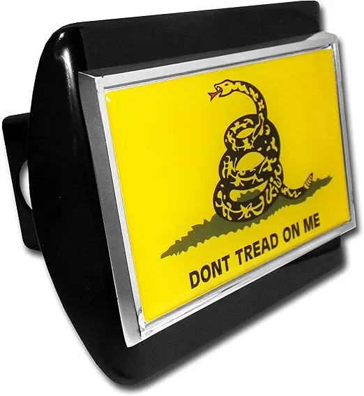 Don't Tread on Me Flag Black Metal Hitch Cover